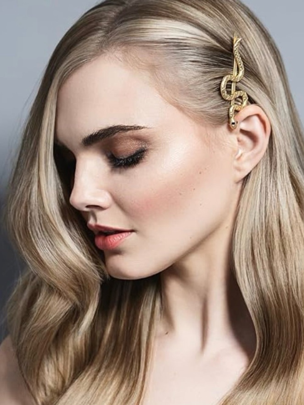NWT The Hair Edit Temptation Bobby Pins - Gold Metal Snake-Shaped Hair Clips